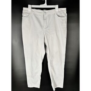 J Jill Denim Authentic Fit Slim Ankle Jeans Size 16 White Stretch Tesort Coastal